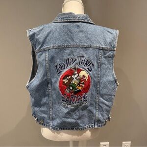 Looney Tunes Denim Vest Sz XL